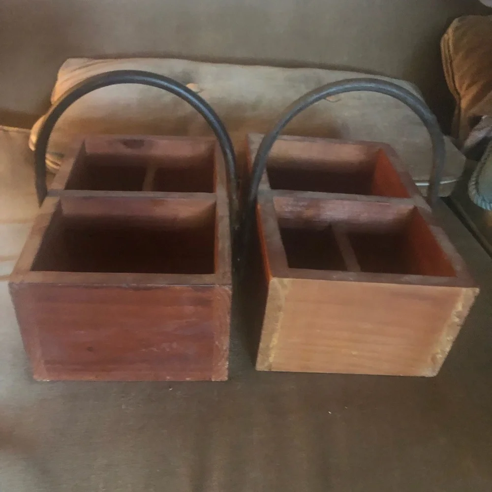 Mervyn’s Rustic Wooden Baskets (2) with Handles - $80 or $65 w/offer